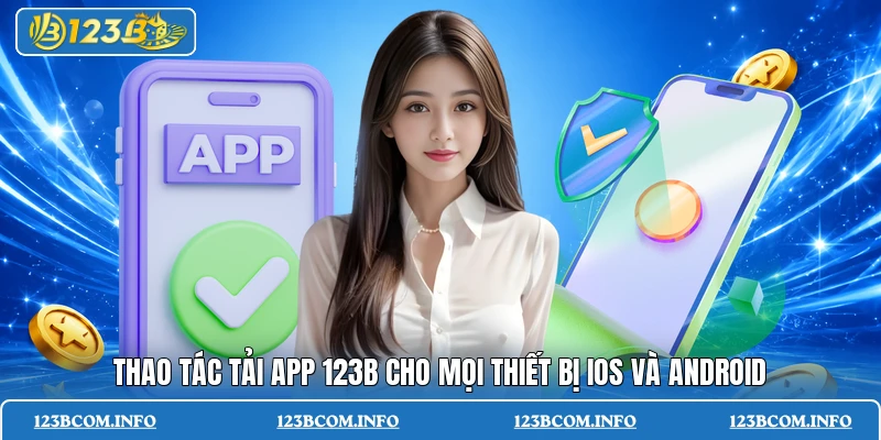 Thao tác tải app 123B cho mọi thiết bị IOS và Android